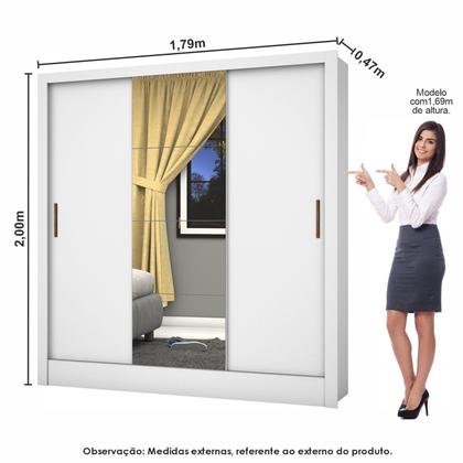 Imagem de Guarda-roupa Casal Modulado 4 Portas Santiago 3 Portas Plus 5 Gavetas com Espelho