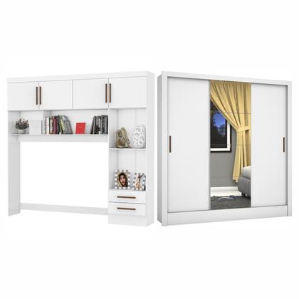 Imagem de Guarda-roupa Casal Modulado 4 Portas Santiago 3 Portas Plus 5 Gavetas com Espelho