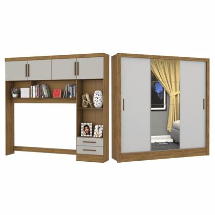 Imagem de Guarda-roupa Casal Modulado 4 Portas Santiago 3 Portas Plus 5 Gavetas com Espelho