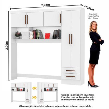 Imagem de Guarda-Roupa Casal Modulado 5 Portas com Cama Hercules 4 Portas 4 Gavetas