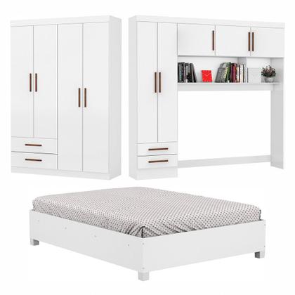 Imagem de Guarda-Roupa Casal Modulado 5 Portas com Cama Hercules 4 Portas 4 Gavetas