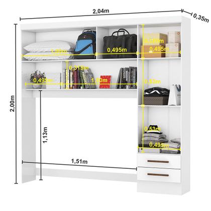Imagem de Guarda-Roupa Casal Modulado 5 Portas com Cama Hercules 4 Portas 4 Gavetas