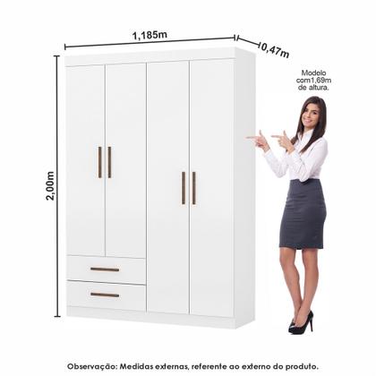 Imagem de Guarda-Roupa Casal Modulado 5 Portas com Cama Hercules 4 Portas 4 Gavetas