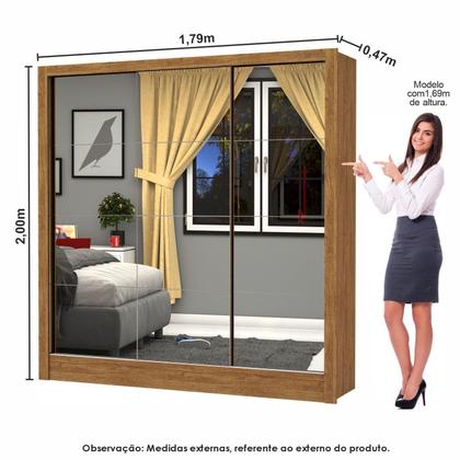 Imagem de Guarda-roupa Casal Modulado 5 Portas com Cama Santiago 3 Portas Premium 5 Gaveta com Espelho