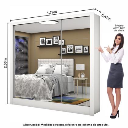Imagem de Guarda-Roupa Casal Modulado 5 Portas Santiago 3 Portas Premium 5 Gaveta com Espelho