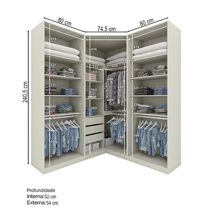 Imagem de Guarda-Roupa Casal Modulado Seletto 6 Portas 3 Gavetas com Espelho Me31 Areia - Henn
