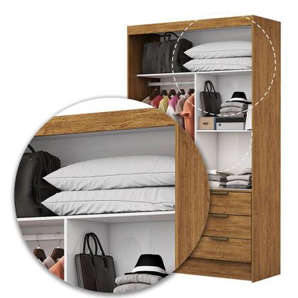 Imagem de Guarda Roupa Casal Modulado Sevilha 4 e 2 Portas 8 Gavetas com Espelho e Cama Casal Carioca Móveis
