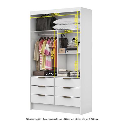 Imagem de Guarda Roupa Casal Modulado Sevilha 5 e 2 Portas 8 Gavetas com Cama Casal Carioca Móveis