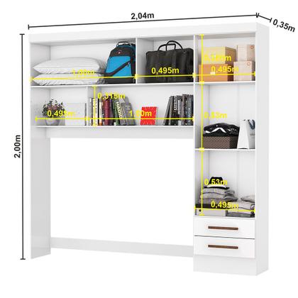 Imagem de Guarda Roupa Casal Modulado Sevilha 5 e 2 Portas 8 Gavetas com Cama Casal Carioca Móveis