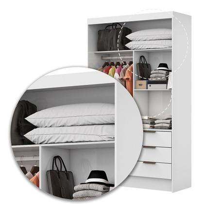 Imagem de Guarda Roupa Casal Modulado Sevilha 5 e 2 Portas 8 Gavetas com Cama Casal Carioca Móveis