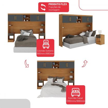 Imagem de Guarda-Roupa Casal Modulado Soberano 11 Portas 5 Gavetas Cinamomo/Chumbo - Panorama Móveis
