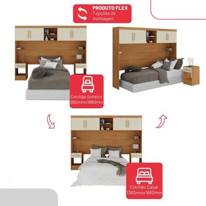 Imagem de Guarda-Roupa Casal Modulado Soberano 11 Portas 5 Gavetas Cinamomo/Off White - Panorama Móveis
