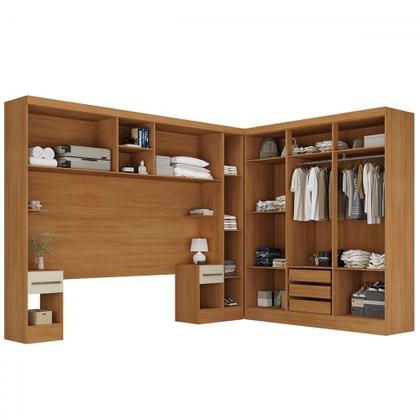 Imagem de Guarda-Roupa Casal Modulado Soberano 11 Portas 5 Gavetas Cinamomo/Off White - Panorama Móveis