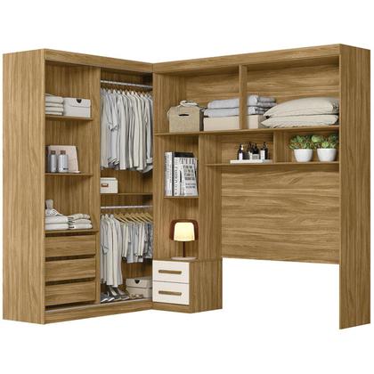 Imagem de Guarda Roupa Casal Modular Flórida Com 6 Portas Para Cama Box 138cm - Móveis Leartam