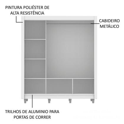 Imagem de Guarda Roupa Casal Mônaco 3 Portas com Espelho Madesa