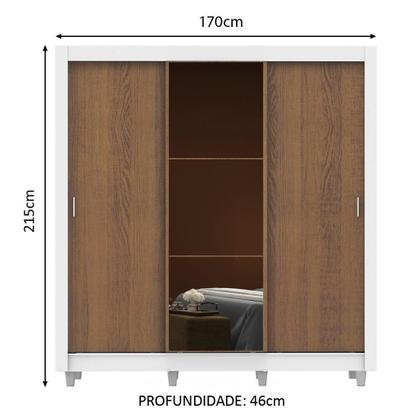 Imagem de Guarda Roupa Casal Mônaco 3 Portas com Espelho Madesa