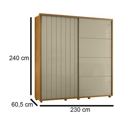 Imagem de Guarda-Roupa Casal Monet Ripado 2 Portas De Correr 4 Gavetas - 7 Decor