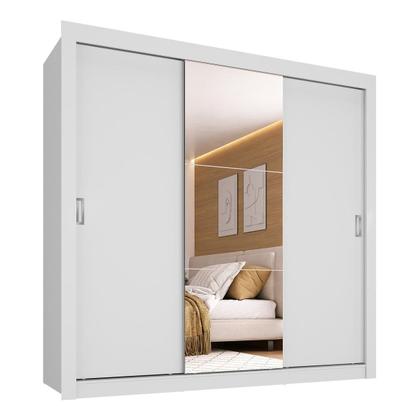 Imagem de Guarda-Roupa Casal Multimóveis Barcelona 3 Portas de Correr com Espelho CR35402
