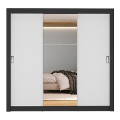 Imagem de Guarda-Roupa Casal Multimóveis Barcelona 3 Portas de Correr com Espelho CR35402