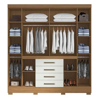 Imagem de Guarda Roupa Casal Nápole 2045149 e Armário Multiuso 2000191 e Cômoda 2014140 Atacama Off White - Aramóveis