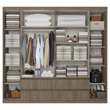 Imagem de Guarda Roupa Casal Nobre 6 Portas Full Glass Rustic Acetinado e Cabeceira Formosa Rustic- THB