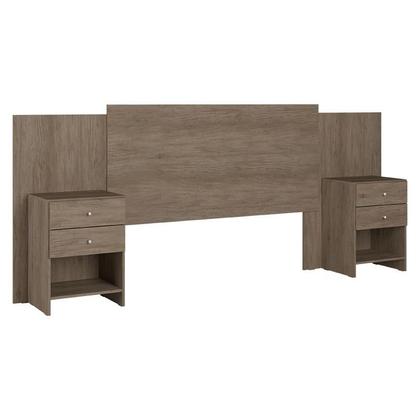 Imagem de Guarda Roupa Casal Nobre 6 Portas Glass Rustic Acetinado e Cabeceira com Mesas de Cabeceira Formosa Rustic- THB