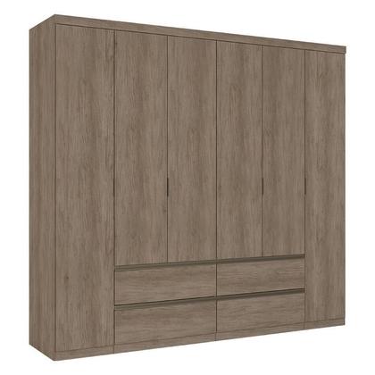Imagem de Guarda Roupa Casal Nobre 6 Portas Rustic Acetinado e Cabeceira com Mesas de Cabeceira Formosa Rustic- THB