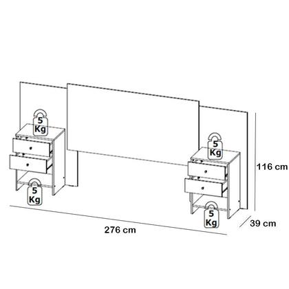 Imagem de Guarda Roupa Casal Nobre 6 Portas Rustic Off White e Cabeceira Formosa Glass Rustic- THB