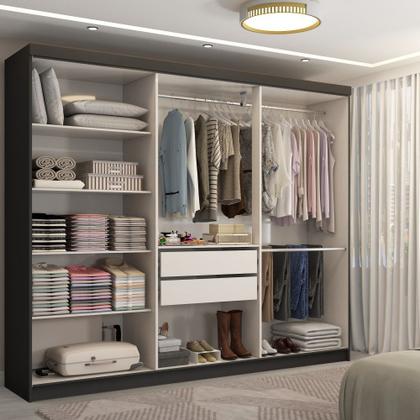 Imagem de Guarda-Roupa Casal Odisseia 6 Portas 2 Gavetas Preto - Panorama Móveis