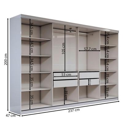 Imagem de Guarda-Roupa Casal Odisseia 8 Portas 4 Gavetas Branco - Panorama Móveis