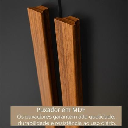 Imagem de Guarda-Roupa Casal Odisseia 8 Portas 4 Gavetas com Espelho Preto - Panorama Móveis