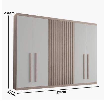 Imagem de Guarda Roupa Casal Orion MDF com 6 Portas e 4 Gavetas