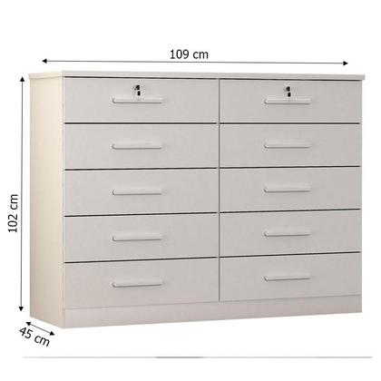 Imagem de Guarda Roupa Casal Palazzo com Espelho e Gaveteiro Milão com Chave Neve - Novo Horizonte