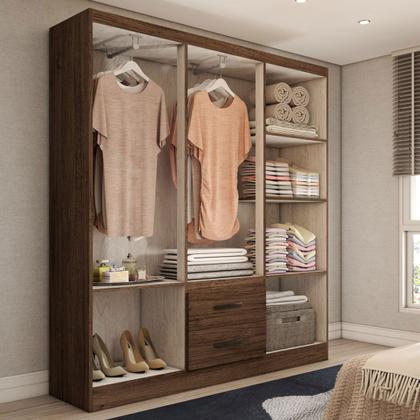 Imagem de Guarda-Roupa Casal Panamá 6 Portas 2 Gavetas Castanho - Panorama Móveis