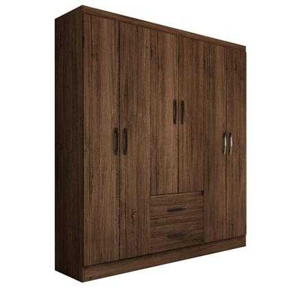 Imagem de Guarda-Roupa Casal Panamá 6 Portas 2 Gavetas Castanho - Panorama Móveis
