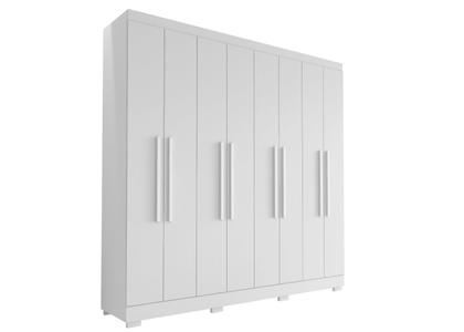 Imagem de Guarda Roupa Casal Porto 8 Portas 4 Gavetas com Cômoda Sapateira Londres e Armário Multiuso 2 Portas 2000191 Branco Brilho  Aramóveis