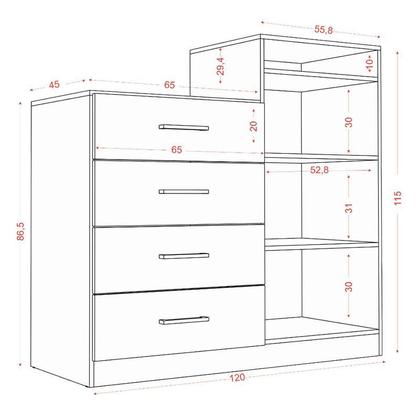 Imagem de Guarda Roupa Casal Porto 8 Portas 4 Gavetas com Cômoda Sapateira Londres e Armário Multiuso 2 Portas 2000191 Branco Brilho  Aramóveis