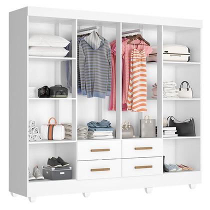 Imagem de Guarda Roupa Casal Porto 8 Portas Branco - Móveis Leão