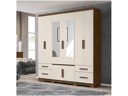Guarda Roupa Casal Porto Plus 8 Portas 4 Gavetas Moval - Guarda