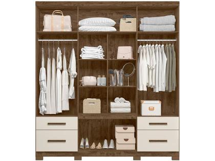Guarda Roupa Casal Porto Plus 8 Portas 4 Gavetas Moval - Guarda