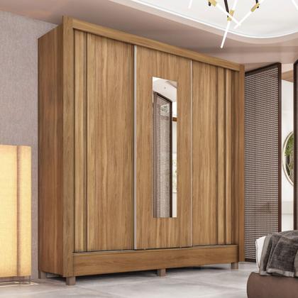 Imagem de Guarda Roupa Casal Ravel Amêndola Flex com Espelho