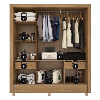 Imagem de Guarda Roupa Casal Ravel Amêndola Flex com Espelho