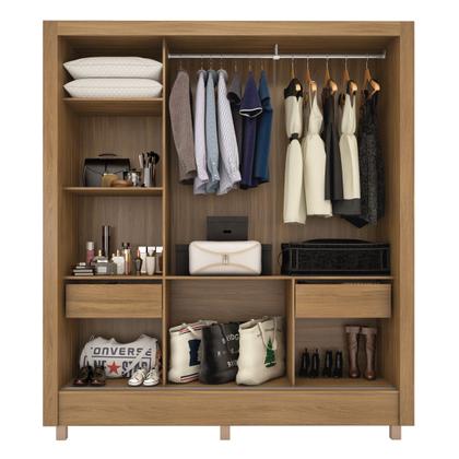 Imagem de Guarda Roupa Casal Ravel Amêndola Flex com Espelho
