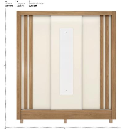 Imagem de Guarda Roupa Casal Ravel Amêndola Flex com Espelho