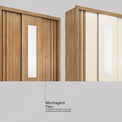 Imagem de Guarda Roupa Casal Ravel Amêndola Flex com Espelho