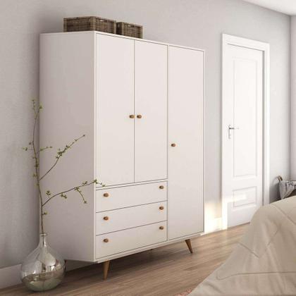 Guarda-Roupa Casal Retrô Plus 3 PT 3 GV Branco Acetinado - Mobly Imagem de Guarda-Roupa Casal Retrô Plus 3 PT 3 GV Branco Acetinado