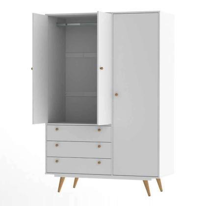Guarda-Roupa Casal Retrô Plus 3 PT 3 GV Branco Acetinado - Mobly Imagem de Guarda-Roupa Casal Retrô Plus 3 PT 3 GV Branco Acetinado