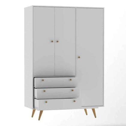 Guarda-Roupa Casal Retrô Plus 3 PT 3 GV Branco Acetinado - Mobly Imagem de Guarda-Roupa Casal Retrô Plus 3 PT 3 GV Branco Acetinado