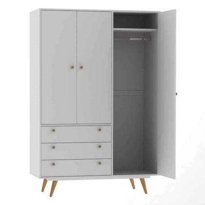 Guarda-Roupa Casal Retrô Plus 3 PT 3 GV Branco Acetinado - Mobly Imagem de Guarda-Roupa Casal Retrô Plus 3 PT 3 GV Branco Acetinado