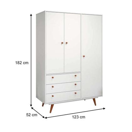 Guarda-Roupa Casal Retrô Plus 3 PT 3 GV Branco Acetinado - Mobly Imagem de Guarda-Roupa Casal Retrô Plus 3 PT 3 GV Branco Acetinado